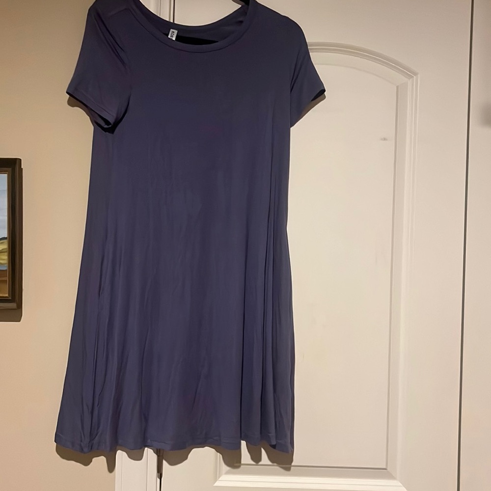 Blue-Gray medium flowy Korsis dress, never worn